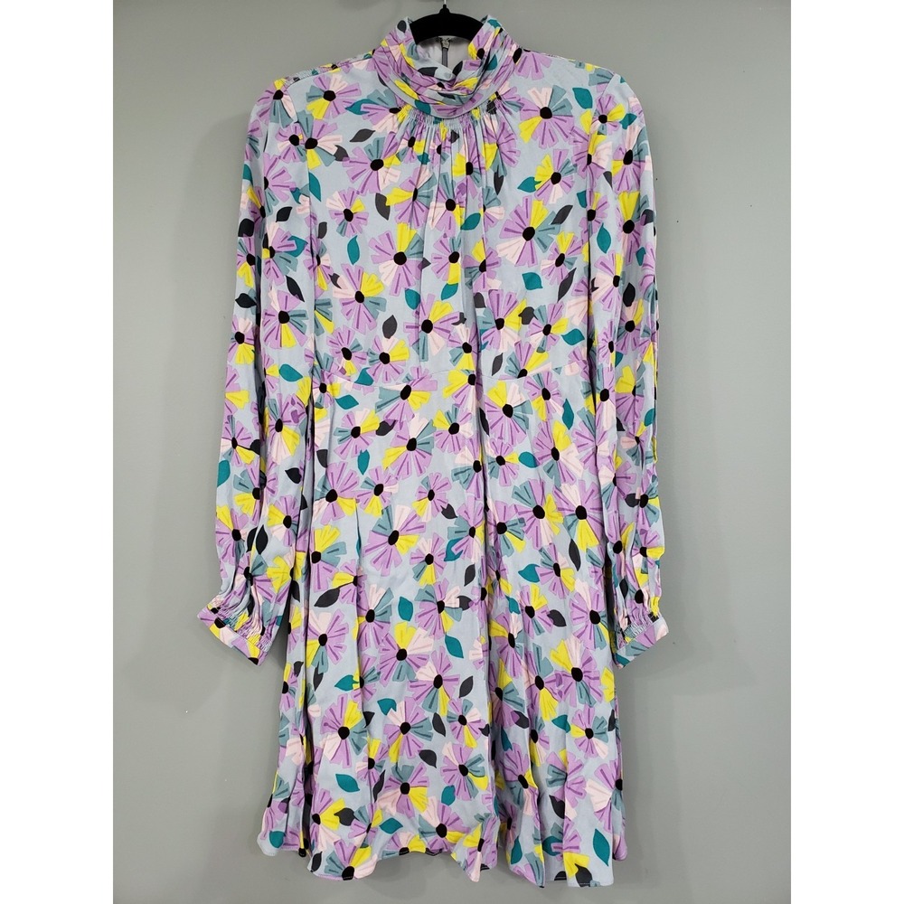 NEVER WORN SZ 0 Kate Spade Wallflower Smocked Dress Moonglow Long sleeve floral